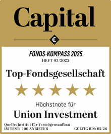 Fondssparplan Grafik: Auszeichnung Capital Höchstnote als Top-Fondsgesellschaft